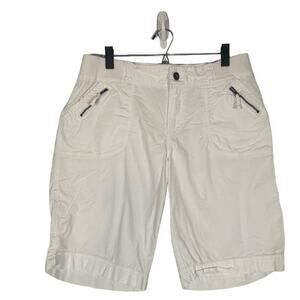 Avenue White Bermuda Cotton Blend Lightweight Casual Shorts Women Sz 16